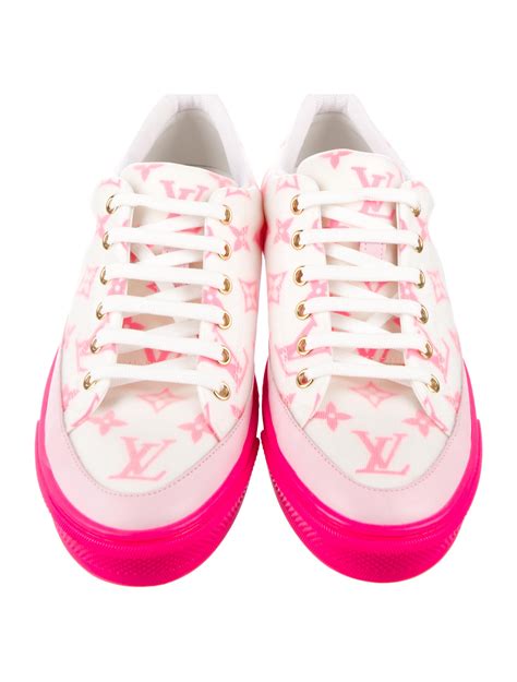 pink and white louis vuitton sneakers|More.